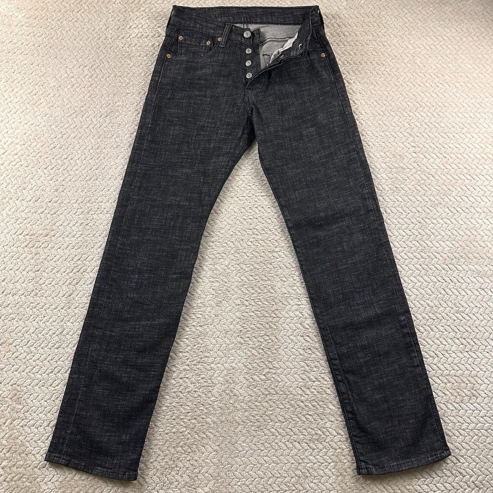 Levi's 501xx Jeans Mens 28x32 Button Fly Fade Dark Wash Heathered Black Denim